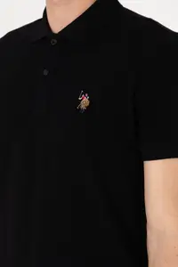 US Polo Assn. Men slim Fit Polo Shirt Collar Black T-Shirt - Image 7
