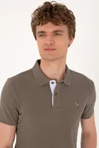 US Polo Assn. Men slim Fit Polo Shirt Collar Mink Basic T-Shirt - Image 2