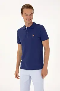 US Polo Assn. Men slim Fit Polo Shirt Collar Light Navy Basic T-Shirt - Image 3
