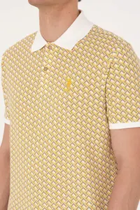 US Polo Assn. Men Regular Fit Light Khaki Polo Shirt Collar T-Shirt - Image 7