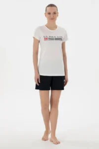 US Polo Assn. Women Ecru Pajama Set - Image 4