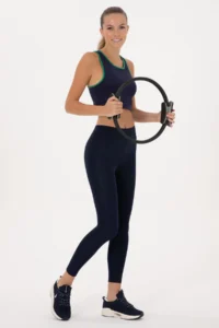 US Polo Assn. Women Navy Blue High Waist Sports Leggings - Image 2