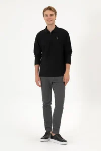 US Polo Assn. Men comfort Fit Half Zippered Black Sweatshirt - Image 4