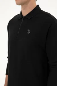 US Polo Assn. Men comfort Fit Half Zippered Black Sweatshirt - Image 7