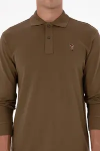 US Polo Shirt Assn. Men Regular Fit Polo Shirt Shirt Collar Khaki Basic Sweatshirt - Image 6
