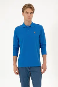 US Polo Assn. Men Regular Fit Polo Shirt Collar Dark Blue Basic Sweatshirt - Image 3
