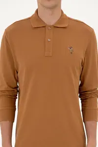 US Polo Shirt Assn. Men Regular Fit Polo Shirt Shirt Collar Camel Basic Sweatshirt - Image 6
