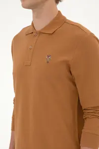 US Polo Shirt Assn. Men Regular Fit Polo Shirt Shirt Collar Camel Basic Sweatshirt - Image 7