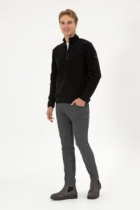 US Polo Assn. Men Regular Fit Black Fleece Half Zippered Basic Sweatshirt - Image 4