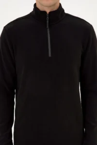 US Polo Assn. Men Regular Fit Black Fleece Half Zippered Basic Sweatshirt - Image 6