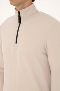 US Polo Assn. Men Regular Fit Stone Fleece Half Zippered Basic Sweatshirt - Image 7