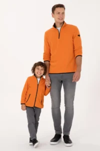 US Polo Assn. Men Regular Fit Copper Fleece Half Zippered Basic Sweatshirt - Image 2