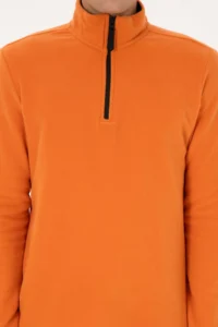 US Polo Assn. Men Regular Fit Copper Fleece Half Zippered Basic Sweatshirt - Image 6