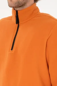 US Polo Assn. Men Regular Fit Copper Fleece Half Zippered Basic Sweatshirt - Image 7