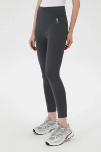 US Polo Assn. Women Anthracite High Waist Shaping Daily Leggings - Image 2