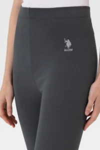 US Polo Assn. Women Anthracite High Waist Shaping Daily Leggings - Image 5