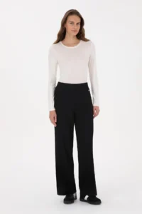 US Polo Assn. Women Black Loose Fit Knitwear Pants