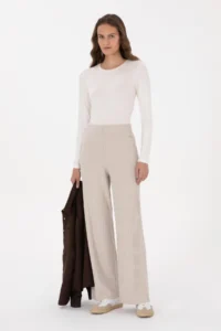 US Polo Assn. Women Stone Loose Fit Knitwear Pants - Image 3