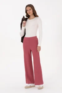 US Polo Assn. Women Pink Knitwear Loose Fit Pants - Image 3