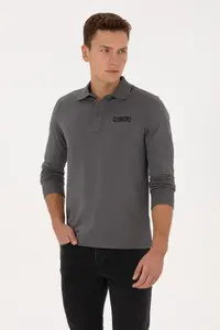 US Polo Assn. Men Regular Fit Polo Shirt Collar Gray Sweatshirt - Image 3