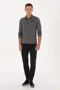 US Polo Assn. Men Regular Fit Polo Shirt Collar Gray Sweatshirt - Image 4