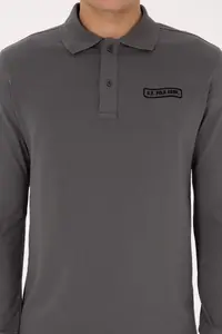 US Polo Assn. Men Regular Fit Polo Shirt Collar Gray Sweatshirt - Image 6