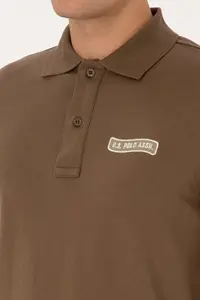 US Polo Shirt Assn. Men Regular Fit Polo Shirt Shirt Collar Khaki Sweatshirt - Image 7