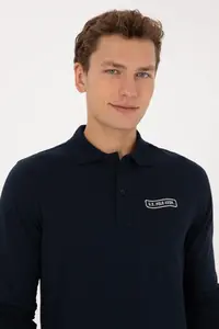 US Polo Assn. Men Regular Fit Polo Shirt Collar Navy Blue Sweatshirt - Image 2