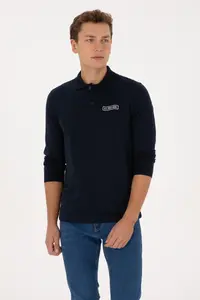 US Polo Assn. Men Regular Fit Polo Shirt Collar Navy Blue Sweatshirt - Image 3