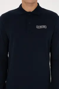 US Polo Assn. Men Regular Fit Polo Shirt Collar Navy Blue Sweatshirt - Image 6