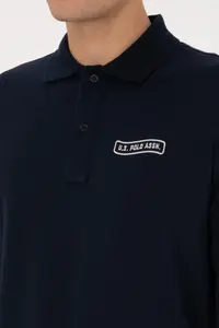 US Polo Assn. Men Regular Fit Polo Shirt Collar Navy Blue Sweatshirt - Image 7
