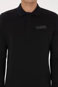 US Polo Shirt Assn. Men Regular Fit Polo Shirt Shirt Collar Black Sweatshirt - Image 6