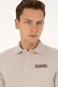 US Polo Assn. Men Regular Fit Polo Shirt Collar Stone Sweatshirt - Image 2