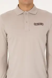 US Polo Assn. Men Regular Fit Polo Shirt Collar Stone Sweatshirt - Image 6