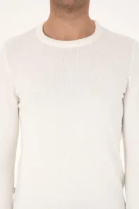 Pierre Cardin Ecru slim Fit Crew Neck Basic Knitwear Sweater - Image 6