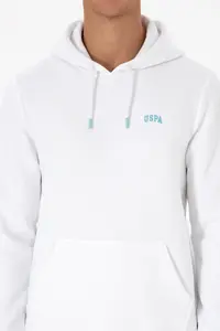 US Polo Assn. Men Regular Fit Hooded Fleece White Basic Sweatshirt - Image 6