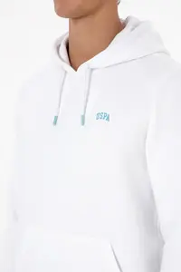 US Polo Assn. Men Regular Fit Hooded Fleece White Basic Sweatshirt - Image 7