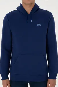 US Polo Assn. Men Regular Fit Hooded Fleece Indigo Basic Sweatshirt - Image 6