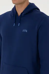US Polo Assn. Men Regular Fit Hooded Fleece Indigo Basic Sweatshirt - Image 7