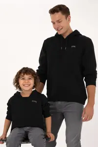US Polo Assn. Men Regular Fit Hooded Fleece Black Basic Sweatshirt - Image 2