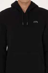 US Polo Assn. Men Regular Fit Hooded Fleece Black Basic Sweatshirt - Image 6