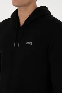 US Polo Assn. Men Regular Fit Hooded Fleece Black Basic Sweatshirt - Image 7