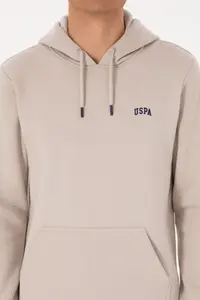 US Polo Assn. Men Regular Fit Hooded Fleece Stone Basic Sweatshirt - Image 6