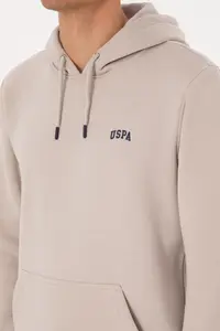 US Polo Assn. Men Regular Fit Hooded Fleece Stone Basic Sweatshirt - Image 7