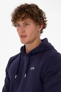 US Polo Assn. Men Regular Fit Hooded Fleece Plum Basic Sweatshirt - Image 2