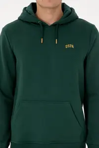 US Polo Assn. Men Regular Fit Hooded Fleece Dark Green Basic Sweatshirt - Image 6