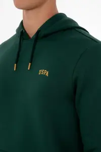 US Polo Assn. Men Regular Fit Hooded Fleece Dark Green Basic Sweatshirt - Image 7