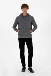 US Polo Assn. Men Regular Fit Hooded Fleece Anthracite Melanj Basic Sweatshirt - Image 4