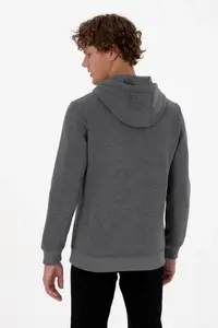 US Polo Assn. Men Regular Fit Hooded Fleece Anthracite Melanj Basic Sweatshirt - Image 5