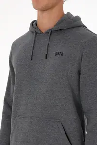 US Polo Assn. Men Regular Fit Hooded Fleece Anthracite Melanj Basic Sweatshirt - Image 7